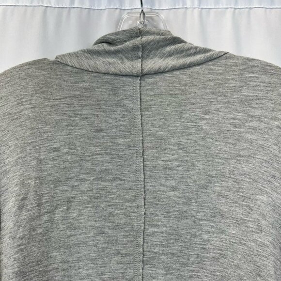 Joan Vass Womens Cardigan Sweater Gray Long Sleeve Open Front Waterfall Knit M - Picture 3 of 11